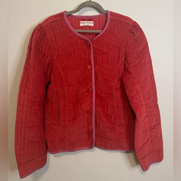 FREE PEOPLE Natalia Jacket in Sweet Heart Red Size XL - Picture 1 of 6